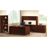 Hon 10500 Series L Workstation Return, 3/4 Height Right Ped, 48w x 24d, Mahogany view 1