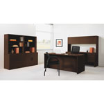 Hon 10500 Series L Workstation Return, 3/4 Height Right Ped, 48w x 24d, Mahogany view 4