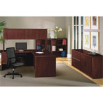 Hon 10700 Series Credenza with Full Height Left Pedestal, Mahogany, 72w x 24d view 4