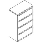 Hon 700 Series Four-Drawer Lateral File, 36w x 18d x 52.5h, Light Gray view 4