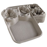 Chinet StrongHolder Molded Fiber Cup/Food Trays, 8-44oz, 2-Cup Capacity, 100/Carton view 1