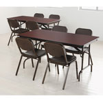 Iceberg Premium Wood Laminate Folding Table, Rectangular, 60w x 30d x 29h, Mahogany view 3