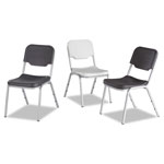 Iceberg Rough 'N Ready Original Stack Chair, Black Seat/Black Back, Silver Base, 4/Carton view 1
