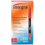 Integra Permanent Marker, Fine Point, Fade/Water Resistant, Red view 1