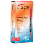 Integra Permanent Marker, Fine Point, Fade/Water Resistant, Red view 3