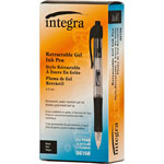 Integra Gel Pen, Retractable, Permanent, .5mm Point, Black Barrel/Ink view 3