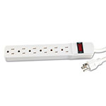 Innovera Six-Outlet Power Strip, 15-Foot Cord, 1-15/16 x 10-3/16 x 1-3/16, Ivory view 2