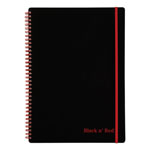 Black N' Red Twin Wire Poly Cover Notebook, Wide/Legal Rule, Black Cover, 11.75 x 8.25, 70 Sheets view 1