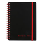 Black N' Red Twin Wire Poly Cover Notebook, Wide/Legal Rule, Black Cover, 5.88 x 4.13, 70 Sheets view 3