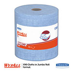 WypAll® X90 Cloths, Jumbo Roll, 11 1/10 x 13 2/5, Denim Blue, 450/Roll, 1 Roll/Carton view 2