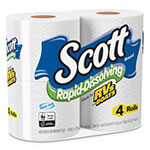 Scott® Rapid-Dissolving Toilet Paper, Bath Tissue, Septic Safe, 1-Ply, White, 231 Sheets/Roll, 4/Rolls/Pack, 12 Packs/Carton view 1