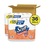 Scott® ComfortPlus Toilet Paper, Mega Roll, Septic Safe, 1-Ply, White, 462 Sheets/Roll, 36 Rolls/Pack view 1
