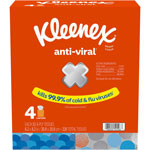 Kleenex Anti-viral Facial Tissue - 3 Ply - White - Anti-viral, Soft - For Face, Business, Commercial - 55 Per Box - 4 / Pack view 1
