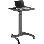 Kantek Mobile Sit-to-Stand Desk, 23.5 x 20.5 x 29.75 to 44.25, Black view 2