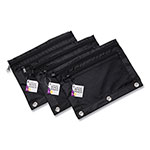 Charles Leonard Two-Pocket Binder Pouch with Mesh Front, 11 x 9, Black, 6/Pack view 1