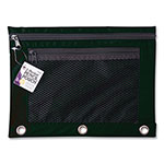 Charles Leonard Two-Pocket Binder Pouch with Mesh Front, 11 x 9, Black, 6/Pack view 2