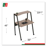 Linea Italia Kompass Flexible Home/Office Desk, 33w x 23.75d x 48h, Natural Walnut view 2