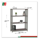 Linea Italia Trento Line Bookcase, Three-Shelf, 31 1/2w x 11 5/8d x 43 1/4h, Mocha view 4