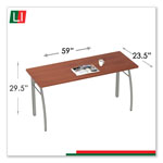 Linea Italia Trento Line Rectangular Desk, 59.13w x 23.63d x 29.5h, Cherry view 3