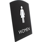 Lorell Restroom Sign, 1 Each, Women Print/Message, 6.8