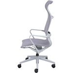 Lorell Executive Gray Mesh High-back Chair, Nylon, Mesh Back, Plastic Frame, 5-star Base, Gray, 26