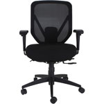 Lorell Executive High-Back Chair - Fabric Seat - Mesh Back - High Back - 5-star Base - Black - Armrest - 1 Each view 2
