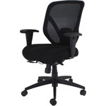 Lorell Executive High-Back Chair - Fabric Seat - Mesh Back - High Back - 5-star Base - Black - Armrest - 1 Each view 4