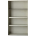 Lorell 4-Shelf Bookcase, Light Gray view 3