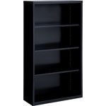 Lorell 4-Shelf Bookcase, Black view 4