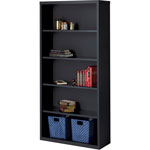 Lorell 5-Shelf Bookcase, Black view 1