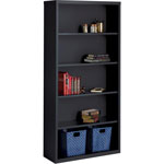 Lorell 5-Shelf Bookcase, Black view 2