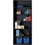 Lorell 6-Shelf Bookcase, Black view 1