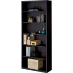 Lorell 6-Shelf Bookcase, Black view 5