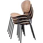 Lorell Bentwood Cafe Chairs, Plywood Seat, Plywood Back, Metal, Powder Coated Steel Frame, Walnut, 2 / Carton view 2