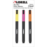 Lorell Dry/Wet Erase Fluorescent Marker, 3/PK, Assorted view 1