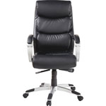 Lorell Executive Bonded Leather High-back Chair with Flex Arms, Black view 3