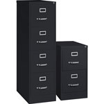 Lorell 4-Drawer Vertical File, with Lock, 15"x25"x52", Black view 1