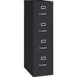 Lorell 4-Drawer Vertical File, with Lock, 15"x25"x52", Black view 3
