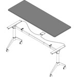 Lorell Width-Adjustable Training Table Top, White Rectangle Top, 72