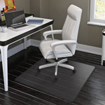 Lorell Chairmat, Hard Floor, Wide 45"x53", Lip 25"x12", Clear view 1