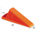 Master Caster Giant Foot Doorstop, No-Slip Rubber Wedge, 3.5w x 6.75d x 2h, Safety Orange view 1