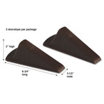 Master Caster Giant Foot Doorstop, No-Slip Rubber Wedge, 3.5w x 6.75d x 2h, Brown, 2/Pack view 1