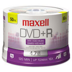 Maxell DVD+R Discs, 4.7GB, 16x, Spindle, Silver, 50/Pack view 1