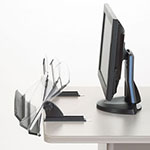 3M In-Line Adjustable Desktop Copyholder,150 Sheet Capacity, Plastic, Black/Clear view 1
