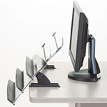 3M In-Line Adjustable Desktop Copyholder,150 Sheet Capacity, Plastic, Black/Clear view 2
