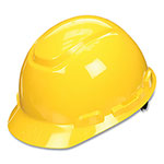 3M SecureFit Hard Hat with Uvicator, Four-Point Ratchet Suspension, Yellow view 3