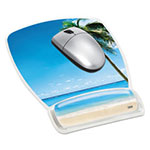3M Fun Design Clear Gel Mouse Pad with Wrist Rest, 6.8 x 8.6, Beach Design view 1