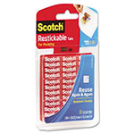 Scotch™ Restickable Mounting Tabs, Removable, Repositionable, Holds Up to 1 lb (4 Tabs), 1 x 1, Clear, 18/Pack view 2
