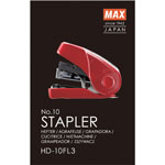 MAX Flat Clinch Mini Stapler - 25 Sheets Capacity - Red view 1