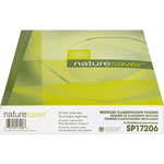 Nature Saver Classification Folders, w/ Fasteners, 2 Dividers, Letter, 10/Box, Bright Red view 3